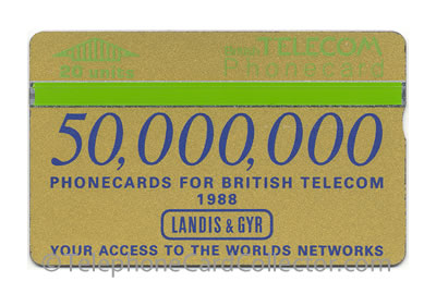 BTP003: Landis & Gyr - 50 Millionth Card - BT Phonecard